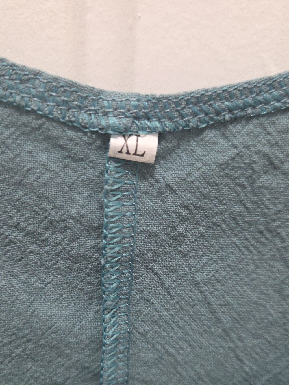 Button-Front Tie-Strap Romper in Dusty Teal - Picture 2 of 4